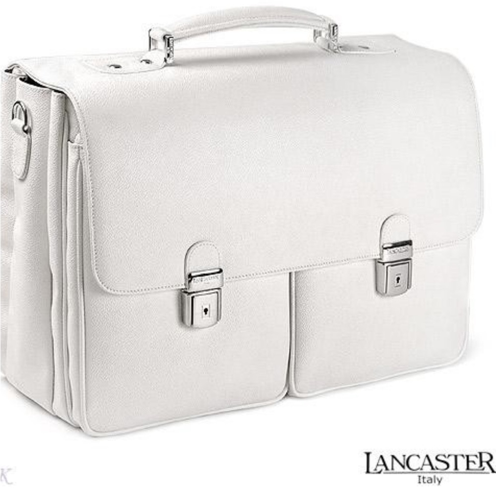 NWT Lancaster Italian Leather Business Organizer Bag